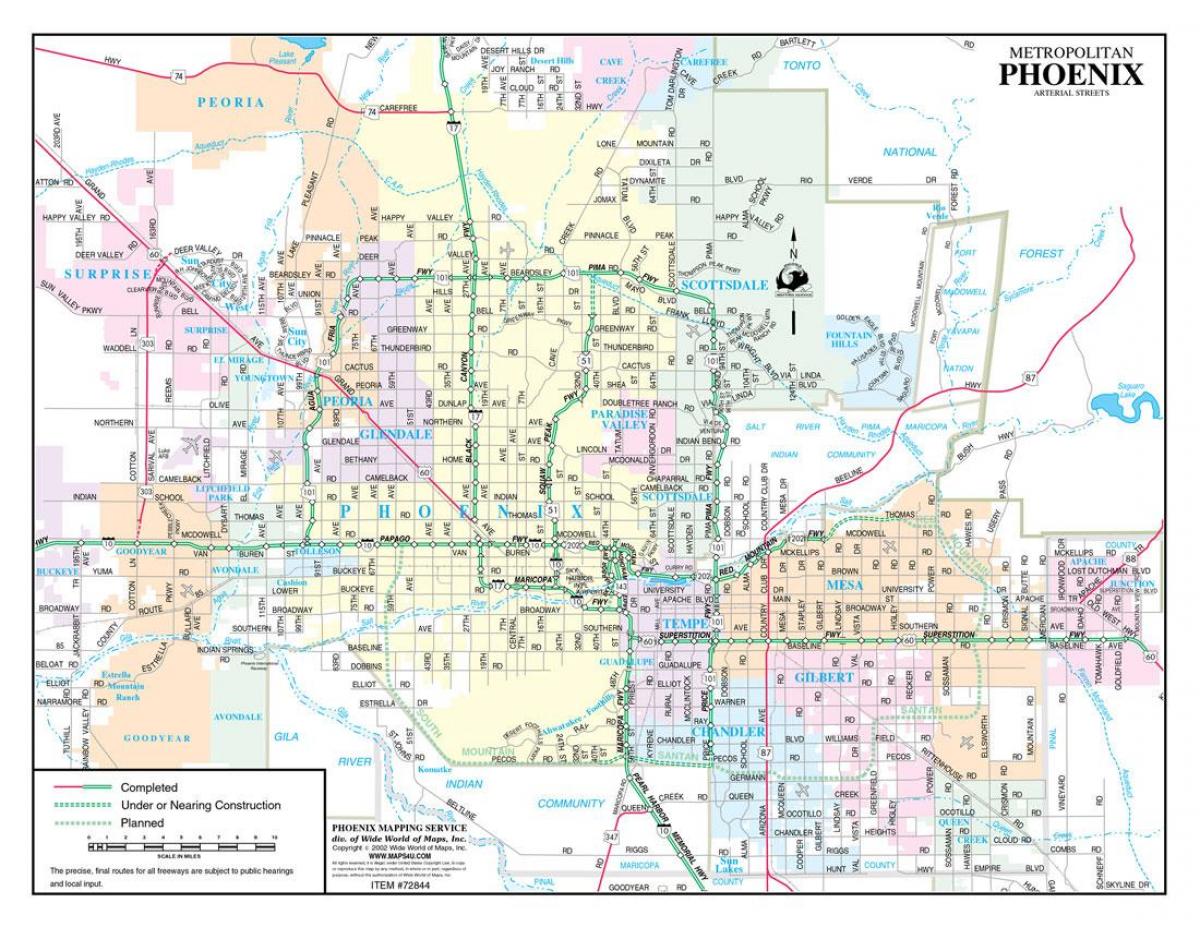 mapa de rua de Phoenix