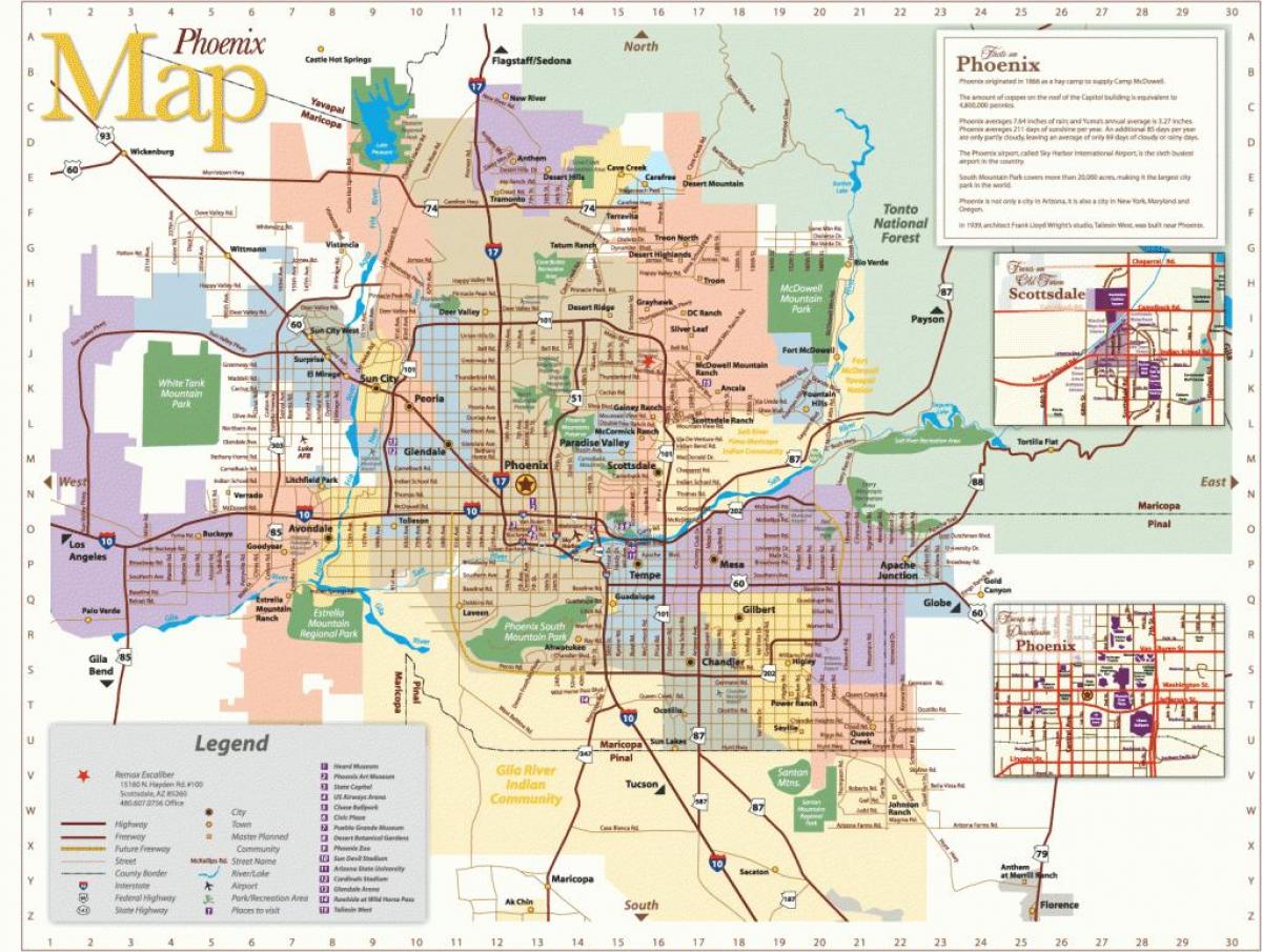 Phoenix ônibus mapa de rotas