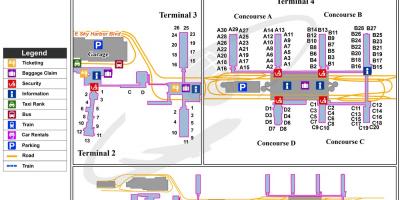 Mapa de Phoenix sky harbor aeroporto
