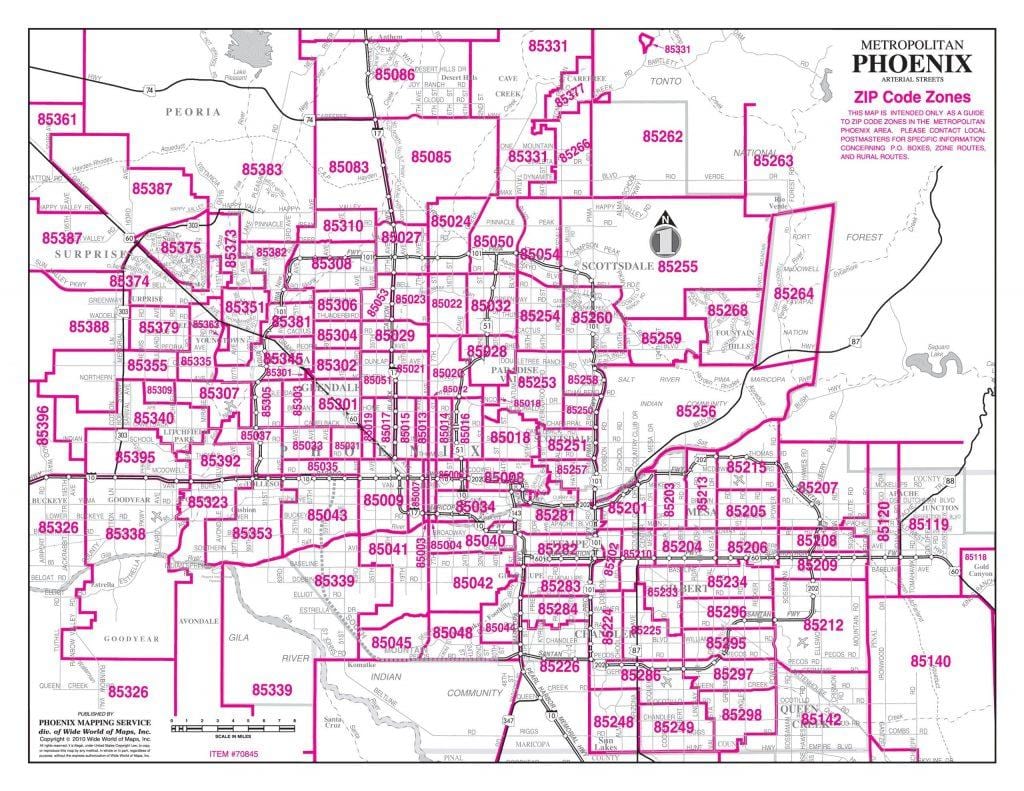 cep mapa de Phoenix, az