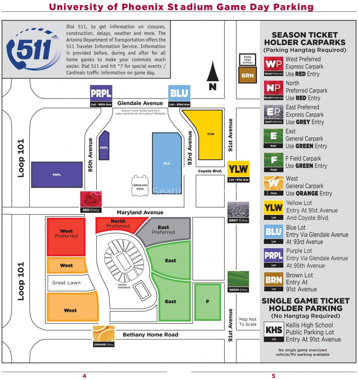 mapa do parque estádio da universidade de Phoenix
