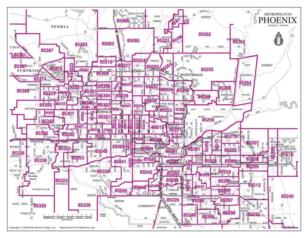 maior área de Phoenix mapa