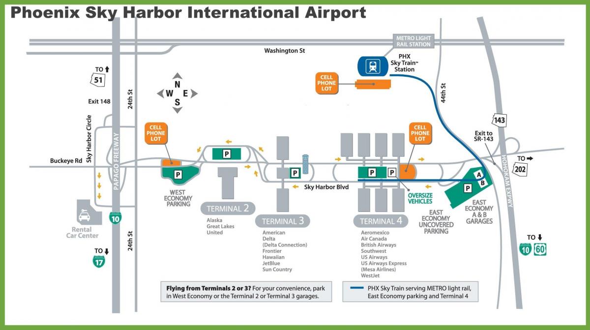 Phoenix airport portão mapa