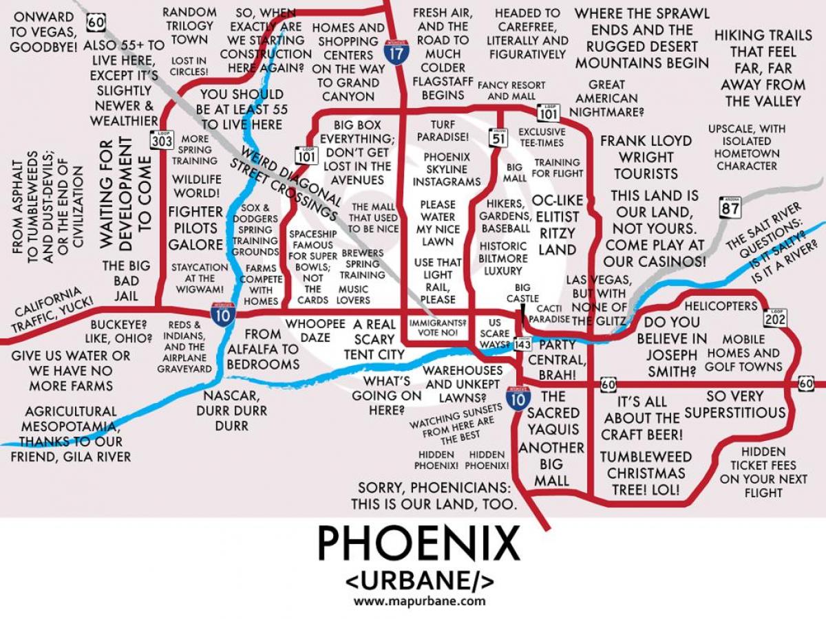 mapa de Phoenix subúrbios