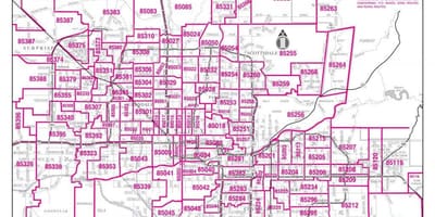 Cep mapa de Phoenix, az