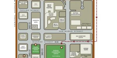 Mapa do centro de convenções de Phoenix