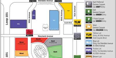 Mapa do parque estádio da universidade de Phoenix