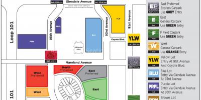 Mapa do parque estádio da universidade de Phoenix