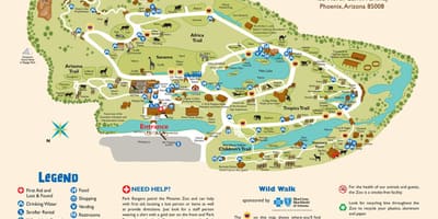 Mapa do jardim Zoológico de Phoenix