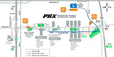 Phoenix internacional aeroporto mapa
